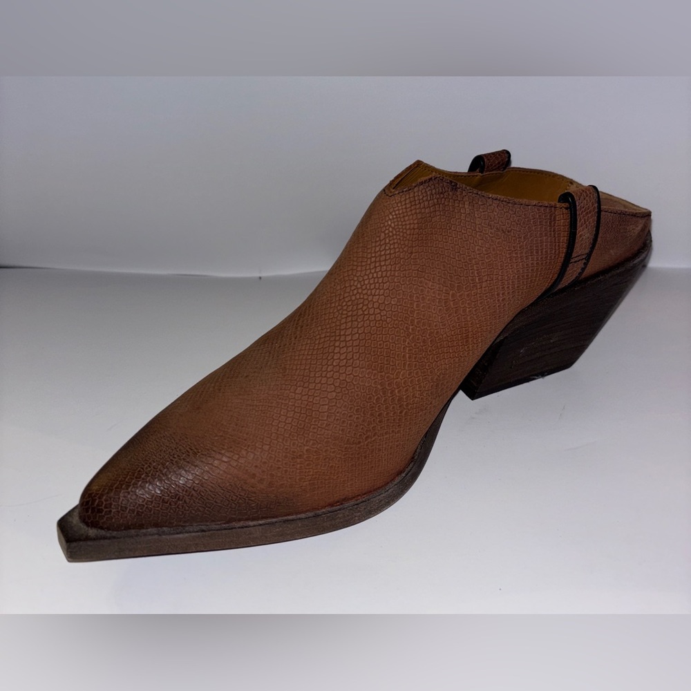 Free People Leather Marfa Mule Cowboy Brown Women‎ 41 NWB Slip On Point Toe